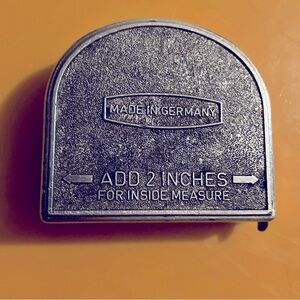 Vintage Antique Germany Tape Measure  Chromed Case Measuring Tape 6 FT